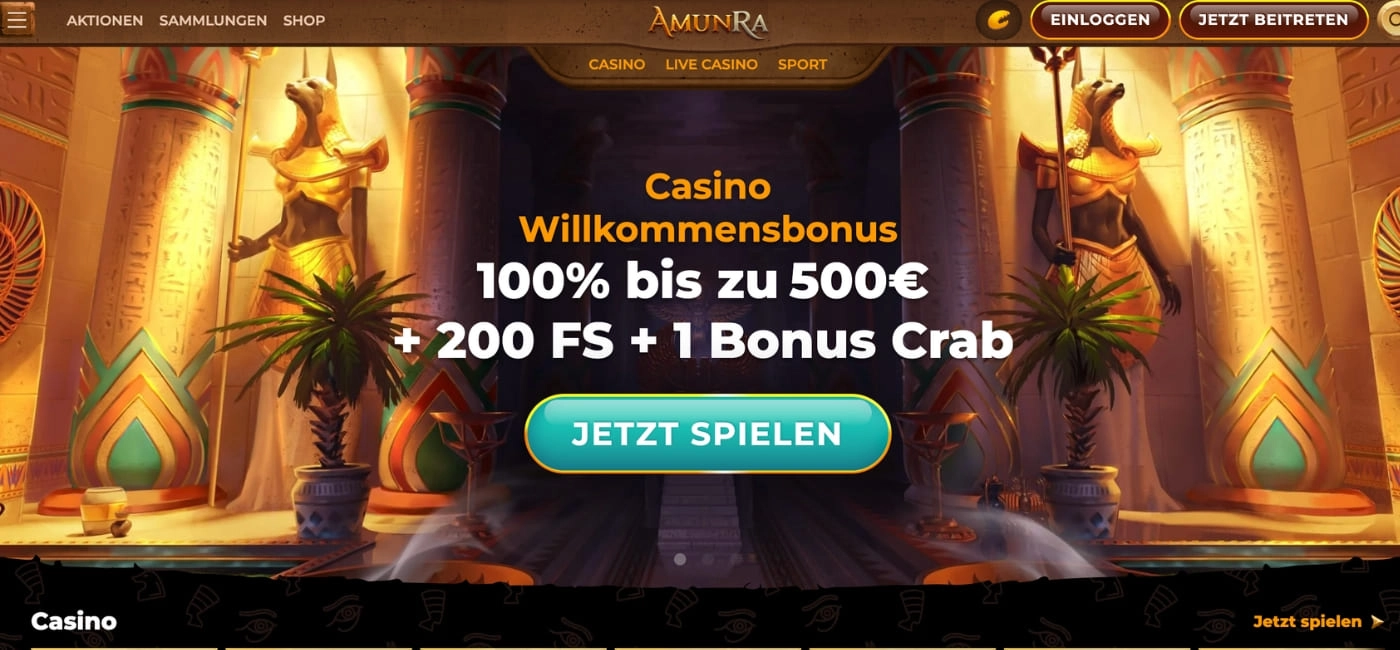 Amunra Casino: Zahlungen mit Bitcoin, Ethereum und Co – Online Casino Österreich